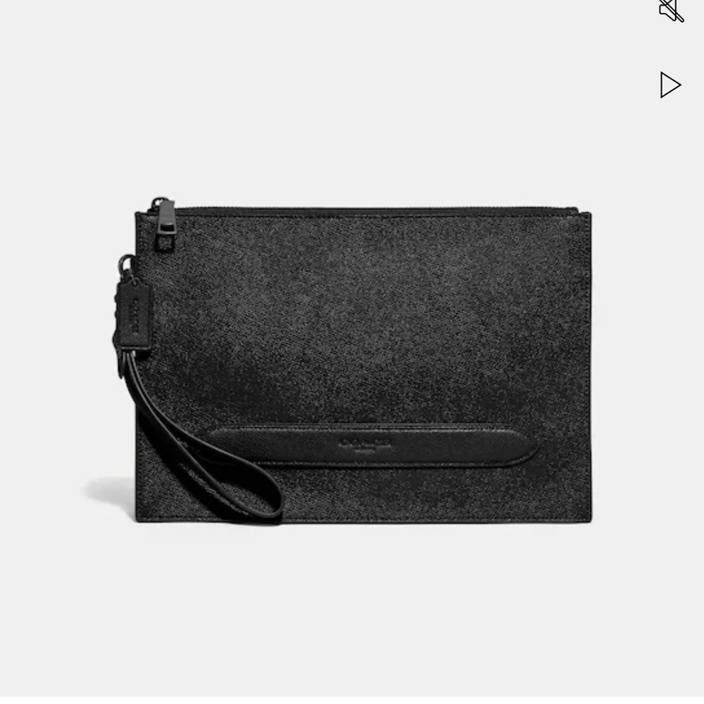 Coach Black Pouch Leather Clutch